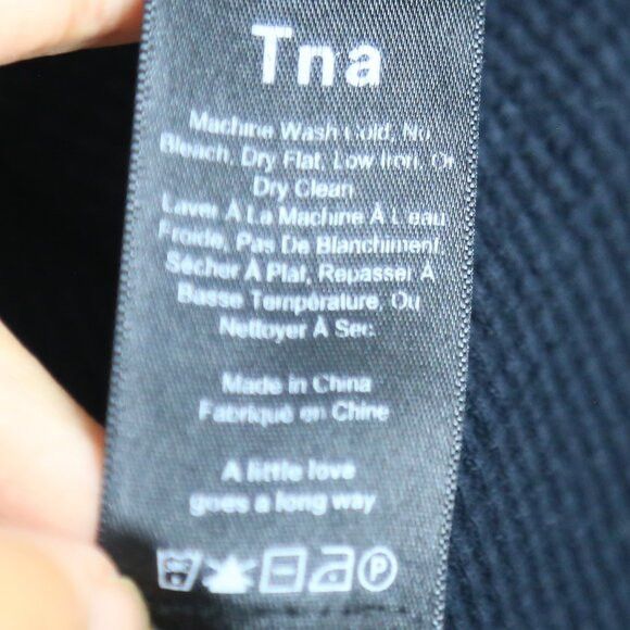 Aritzia Tna Thermal Cowl Neck Black Waffle Knit Long-sleeve Shirt Size XXS / US 00 / IT 34 - 5 Thumbnail