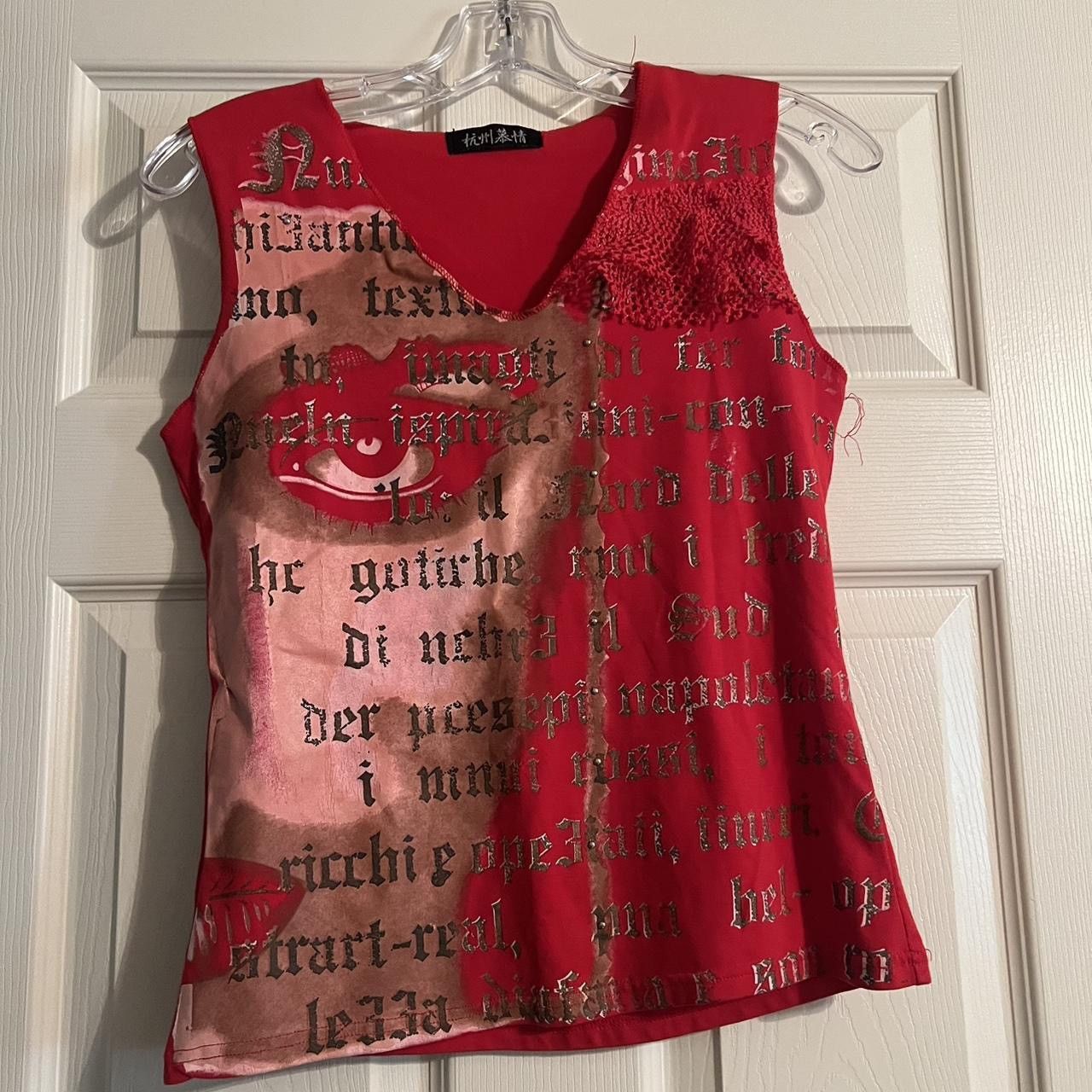 Other Red Graphic printed statement v-neck tank Size S / US 4 / IT 40 - 4 Thumbnail