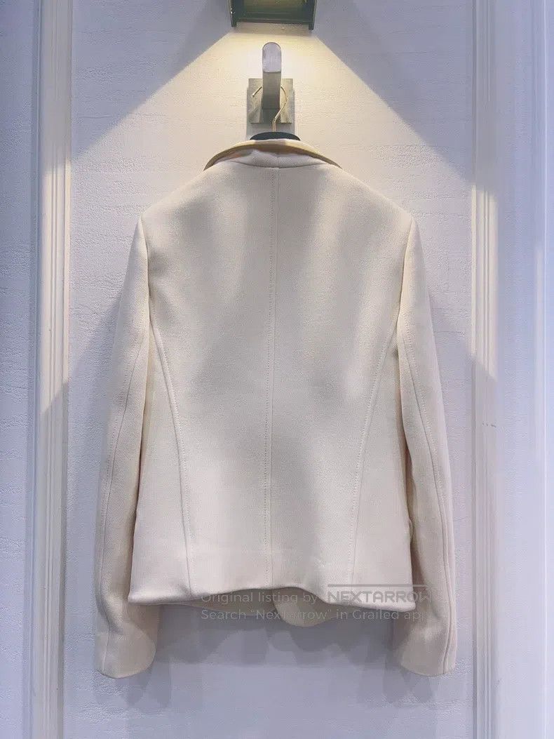 Hermes Hermes Cream-colored women's stand-collar fitted equestria Size XS / US 0-2 / IT 36-38 - 3 Thumbnail