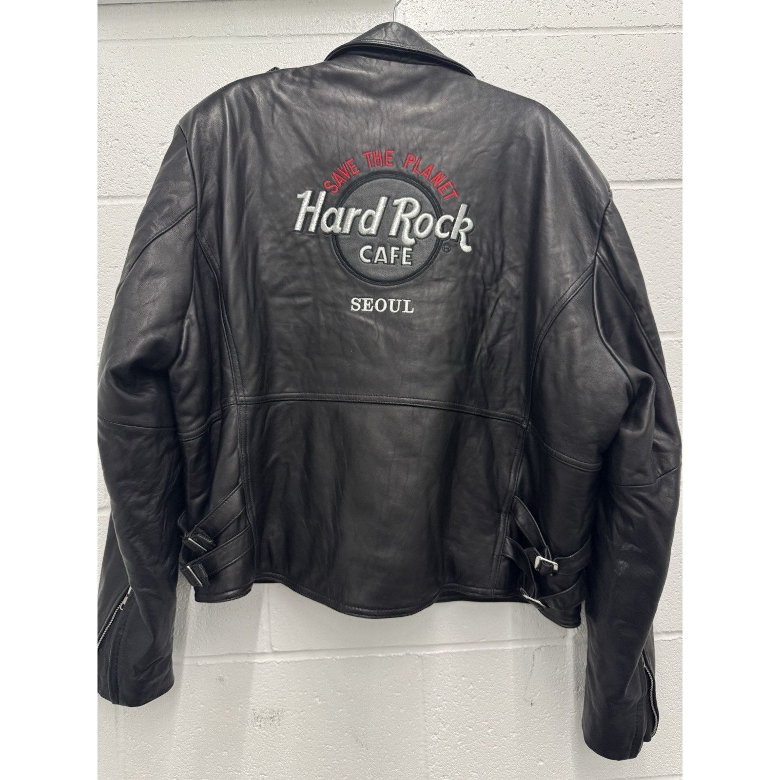 Hard Rock Cafe Vintage Hard Rock Cafe SEOUL Sz XL Leather Biker Jacket Size US XL / EU 56 / 4 - 2 Thumbnail
