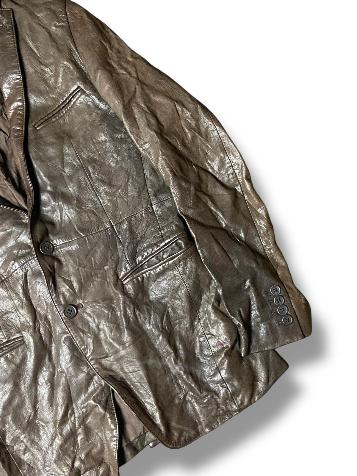 Takeo Kikuchi Vintage Takeo Kikuchi Genuine Leather Blazer (147) Size US XXS / EU 40 - 2 Thumbnail