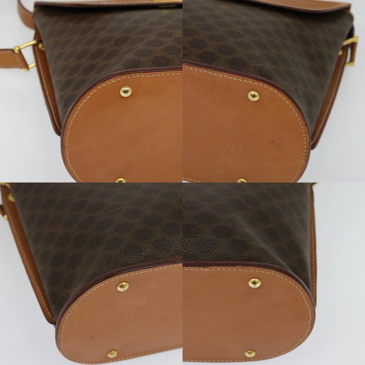 Celine CELINE Macadam Canvas Shoulder Bag Pvc Leather Brown Gold Size ONE SIZE - 10 Thumbnail