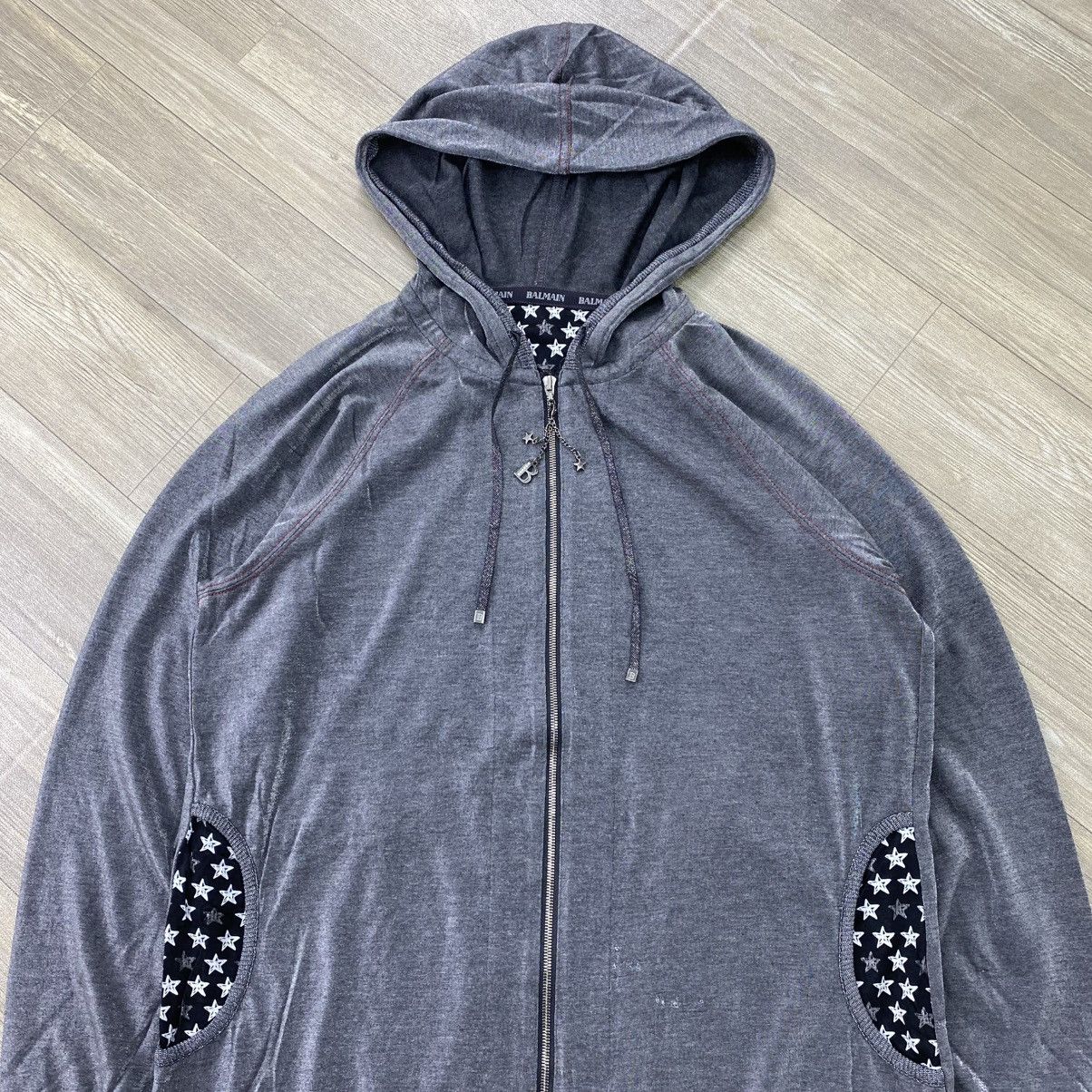 Balmain Vintage Balmain Paris Dark Gray Velour Zip-Up Hoodie Luxury Size US M / EU 48-50 / 2 - 3 Thumbnail