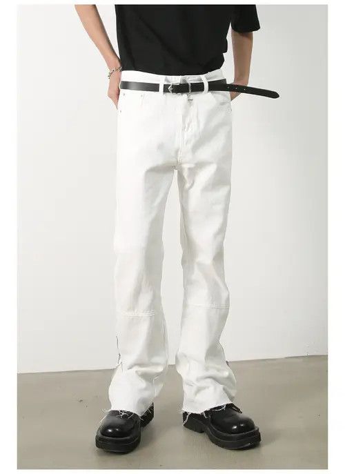 Japanese Brand × Jean Pants Men's loose straight raw edge casual flared jeans Size US 32 / EU 48 - 1 Thumbnail