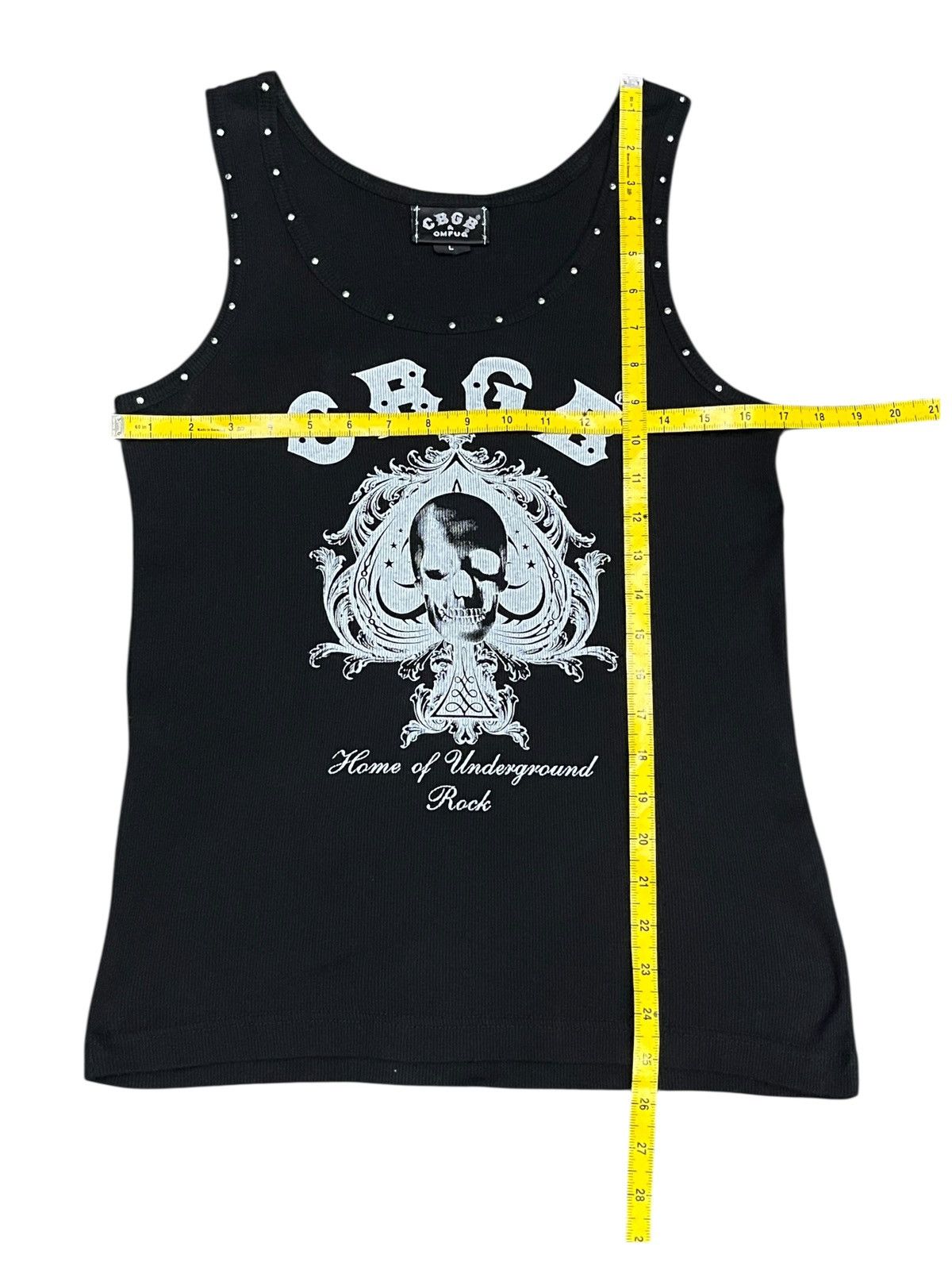 Vintage 💀Vintage CBGB OMFUG HOME OF UNDERGROUND ROCK Skull Tank Top Size M / US 6-8 / IT 42-44 - 9 Thumbnail