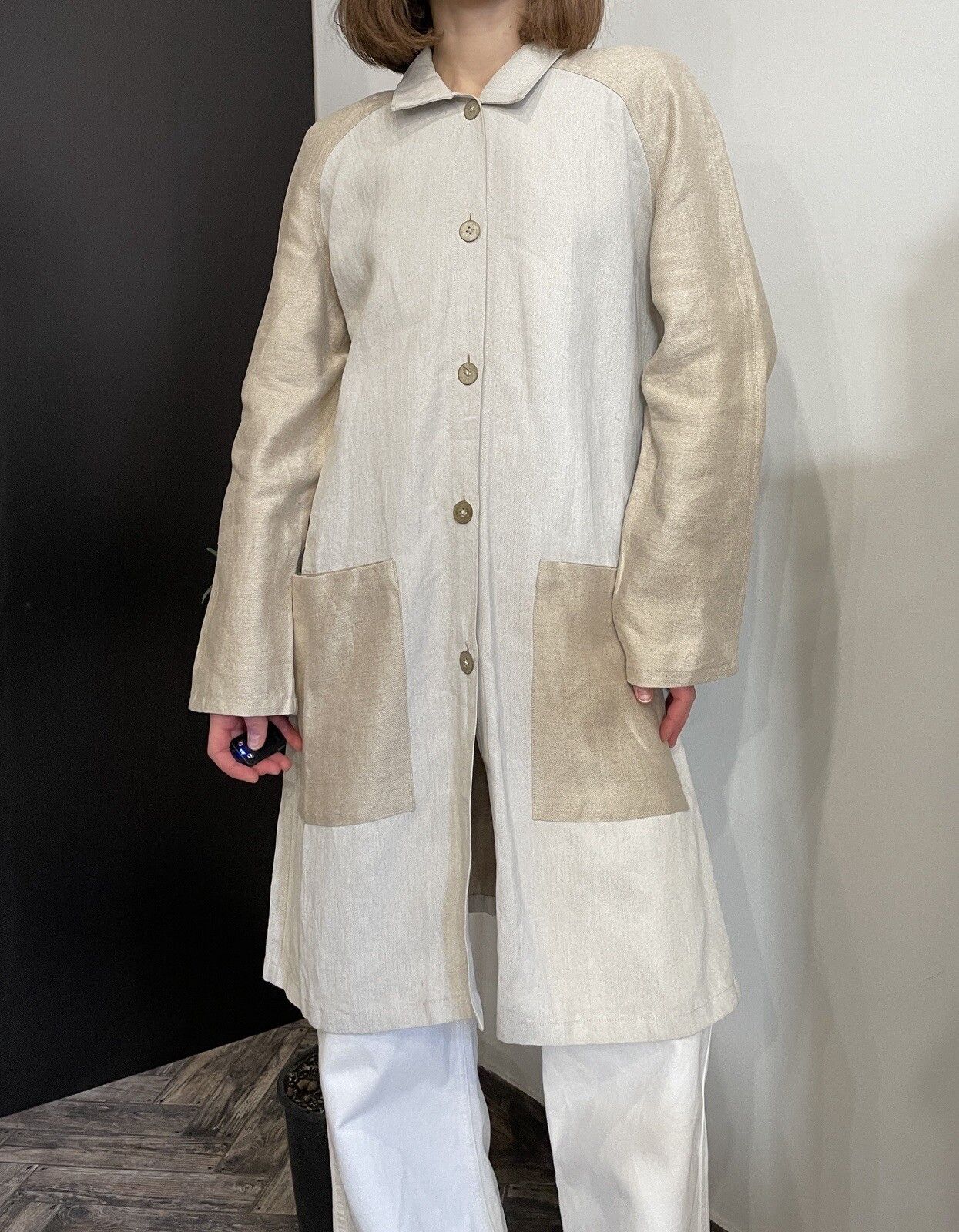 Tillmann Lauterbach Tillmann Lauterbach Designer Linen Trench Button Up Coat Size S / US 4 / IT 40 - 2 Thumbnail