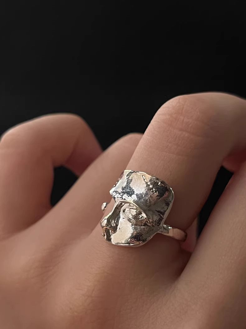 VIBE Chrome Human Silver Ring Vintage Rings🔥🔥🔥 Size ONE SIZE - 2 Thumbnail
