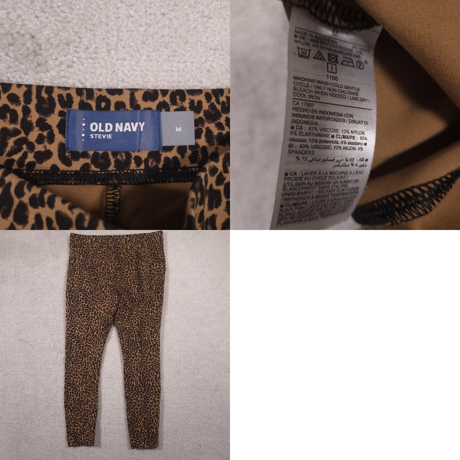 Old Navy Old Navy Stevie Leggings Womens M Brown Leopard Mid Rise Ankle Stretch Pants Size 32" / US 10 / IT 46 - 8 Thumbnail