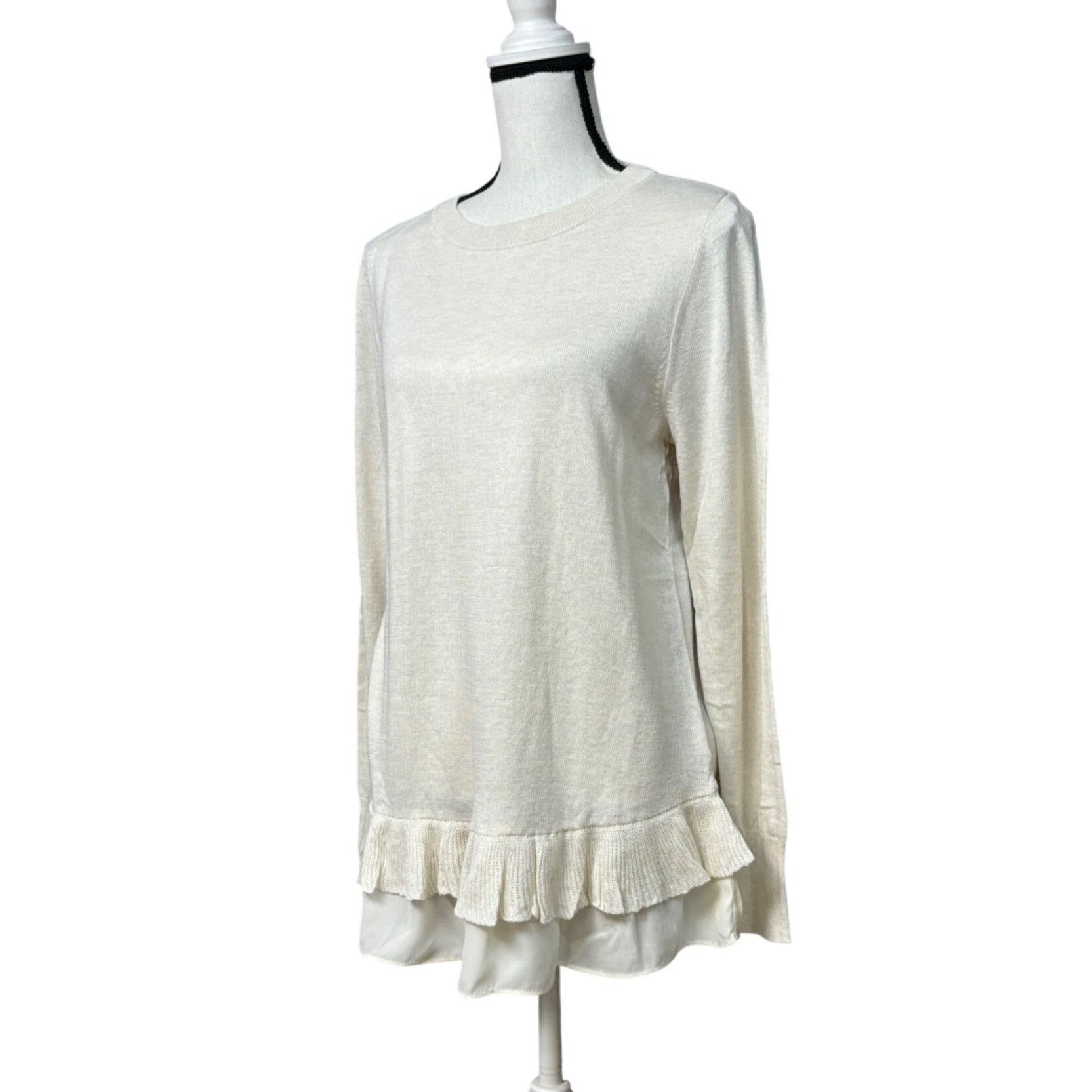Style & Co Style & Co Chiffon-Hem Tunic Sweater, Antique Cream, M Size M / US 6-8 / IT 42-44 - 1 Thumbnail