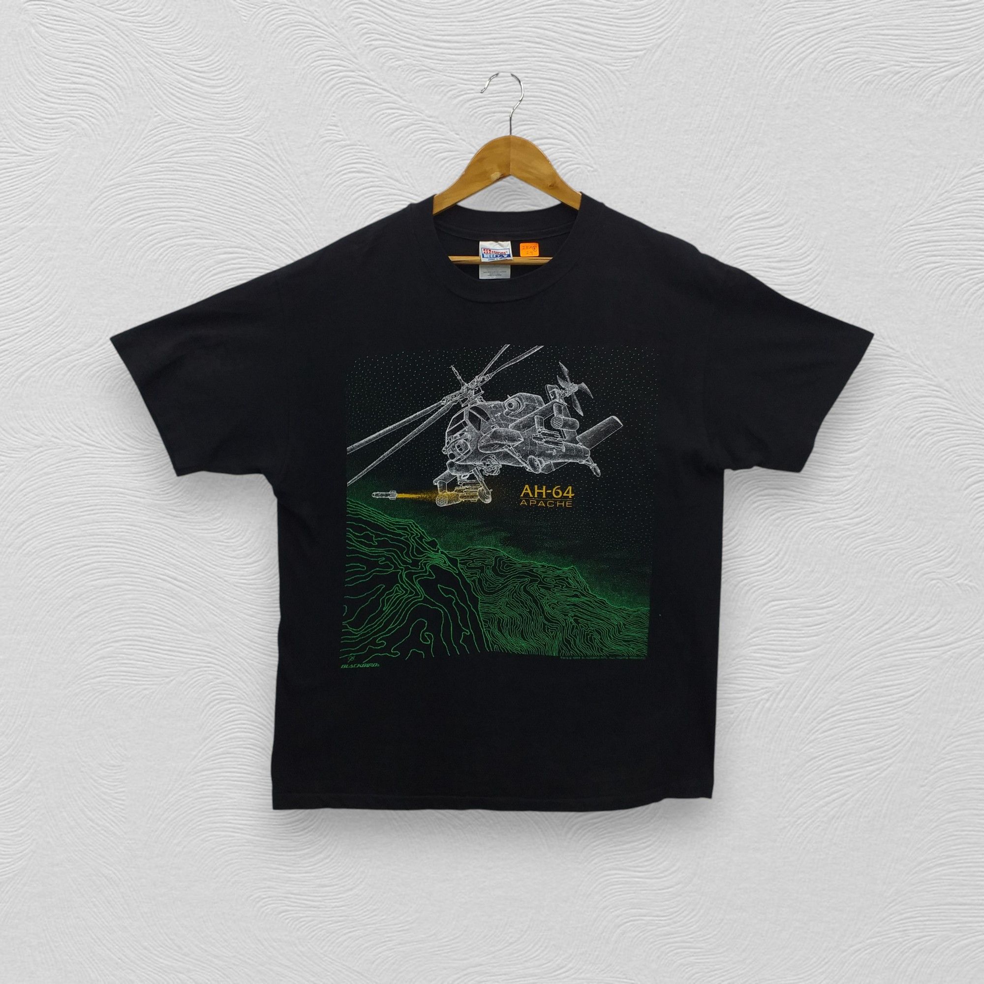 Vintage Vintage AH-64 Apache 1988 XLarge T-shirt -E071 Size US XL / EU 56 / 4 - 1 Thumbnail