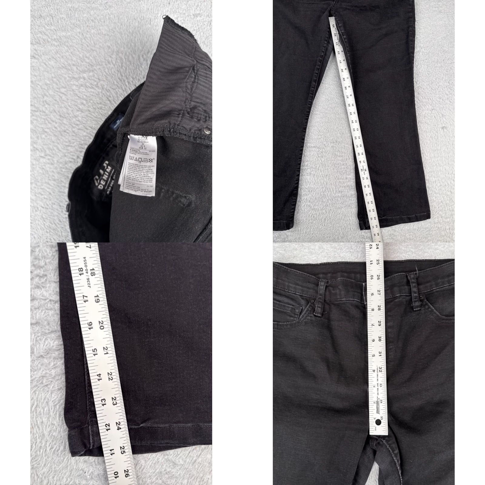 Gap VINTAGE Gap Womens Jeans Bootcut 32x25 Black Denim Mid Rise Cotton Spandex Classic 90s Girls Size 24" / US 00 / IT 34 - 8 Thumbnail