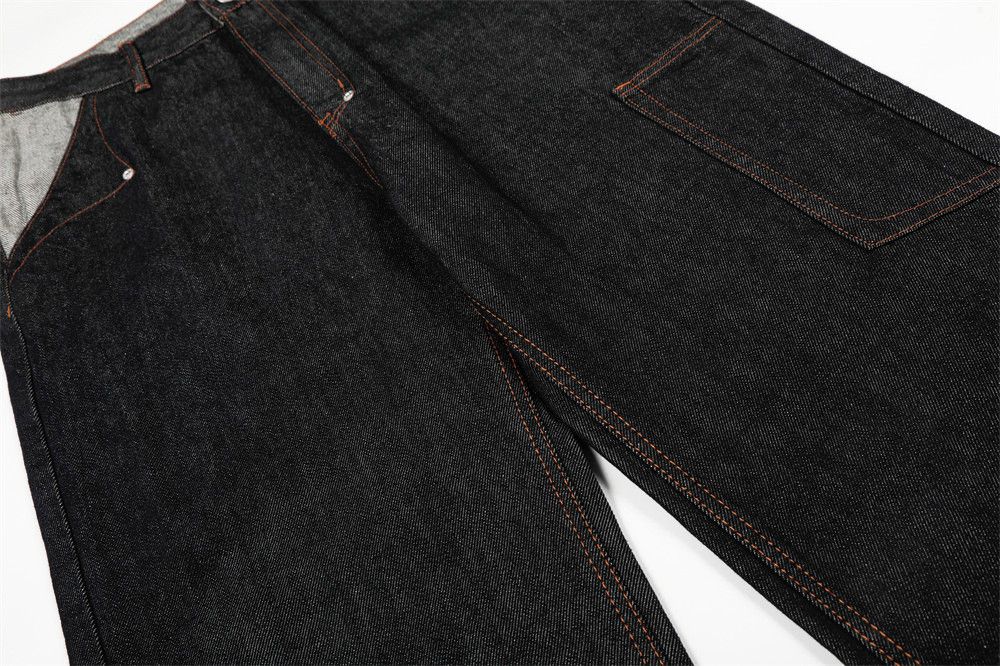Jean American street men's loose wide-leg straight cargo jeans Size US 32 / EU 48 - 4 Thumbnail