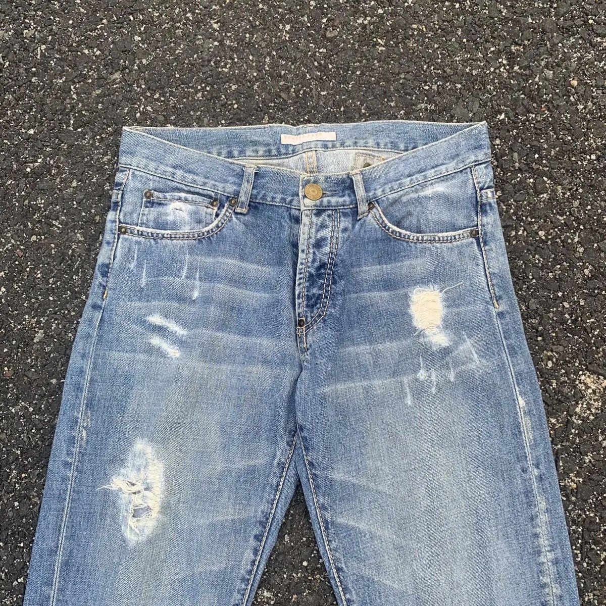 Hysteric Glamour 🔥Distressed Denim 32x31 Faded Jeans Cinch Back Denim Pants Size US 32 / EU 48 - 3 Thumbnail