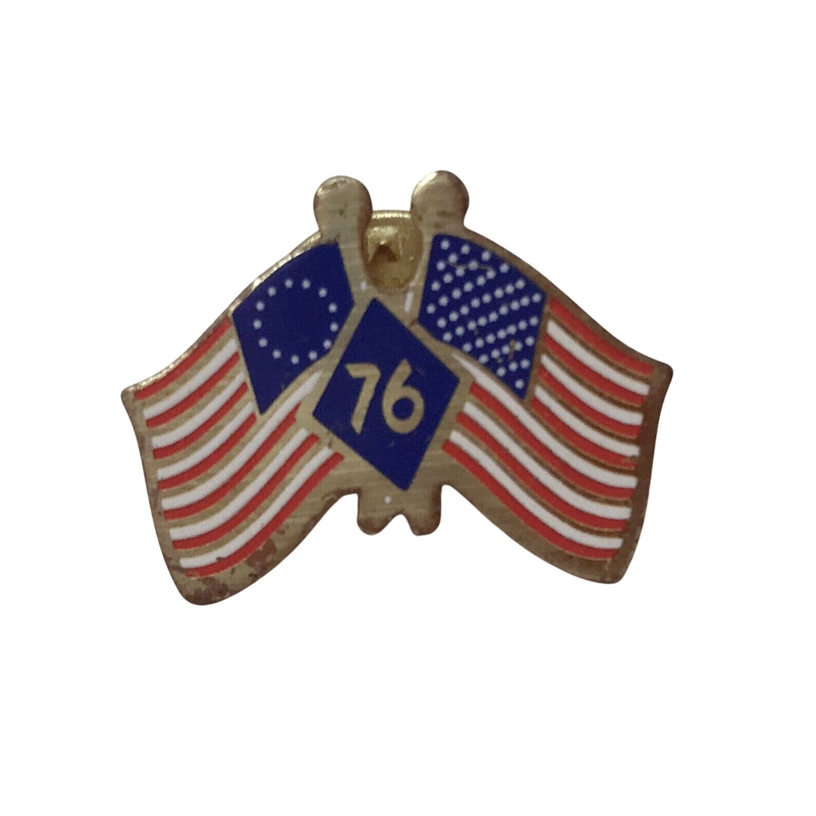 Other 1976 Bicentennial AMERICAN FLAGS w '76' Lapel Pin Size ONE SIZE - 3 Thumbnail