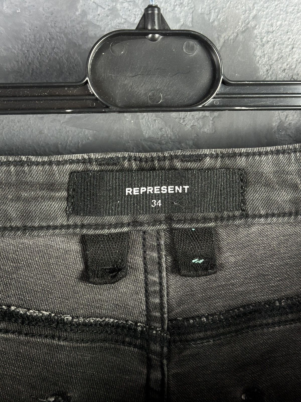 Represent Clo. Represent Destroyed Black Jeans Biker Denim Pants Size US 34 / EU 50 - 11 Thumbnail