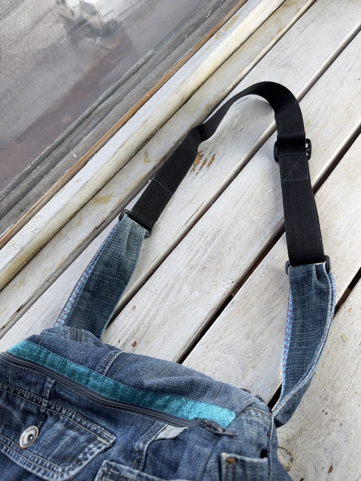 Japanese Brand Denim Avant Garde Shoulder Bag Y2K Vintage Jeans Patchwork Size ONE SIZE - 11 Thumbnail