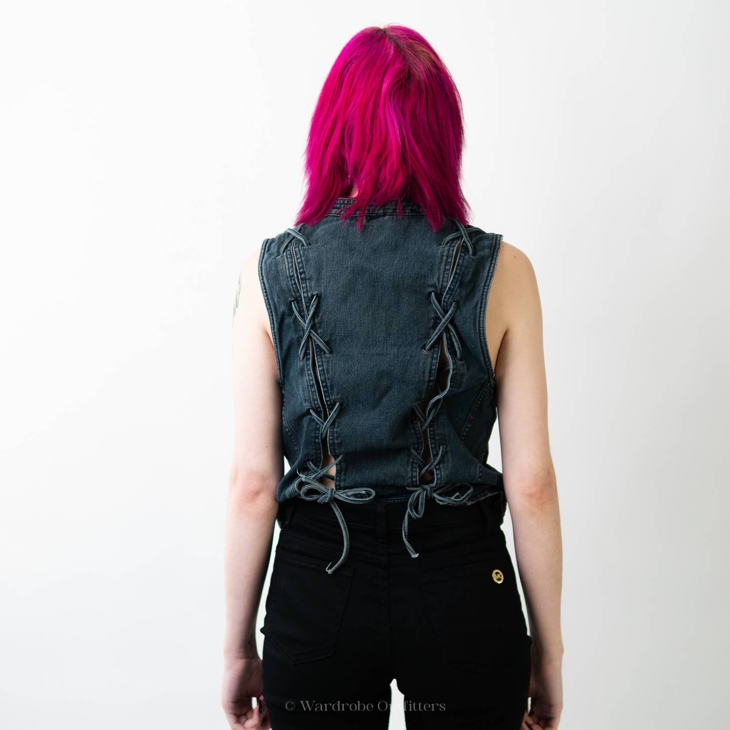 Free People Free People Lace Up Denim Trucker Vest - M Size M / US 6-8 / IT 42-44 - 2 Thumbnail