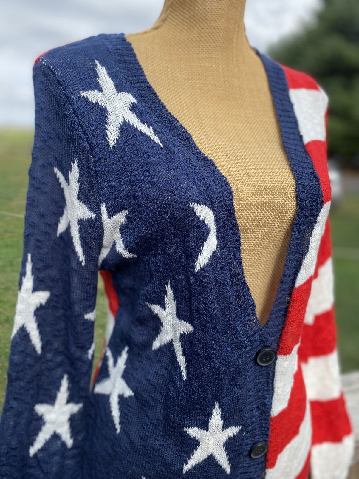 Other ANDTHEWHY Los Angeles Flag Red/White/Blue Cardigan Size S/M Size S / US 4 / IT 40 - 5 Thumbnail