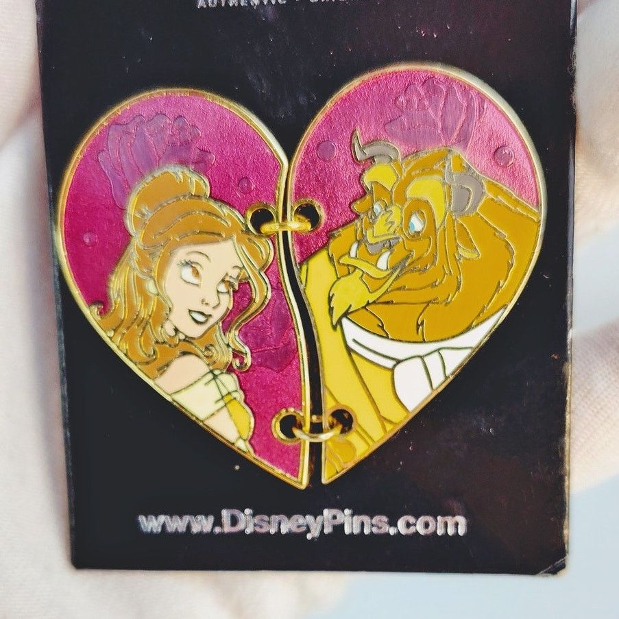 Disney Disney Beauty & The Beast Two Piece Heart Pin 2016 NIP Size ONE SIZE - 2 Thumbnail