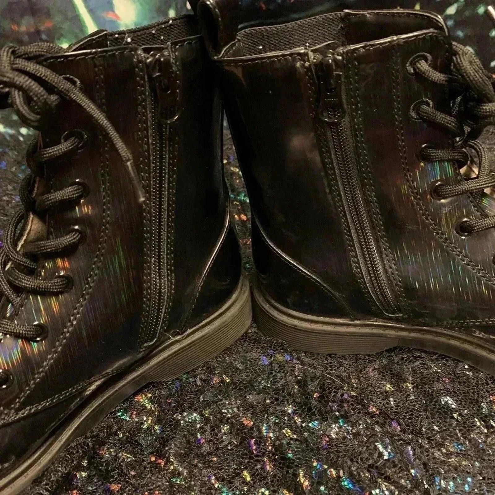 Designer Holographic black boots Size US 6 / IT 36 - 4 Thumbnail