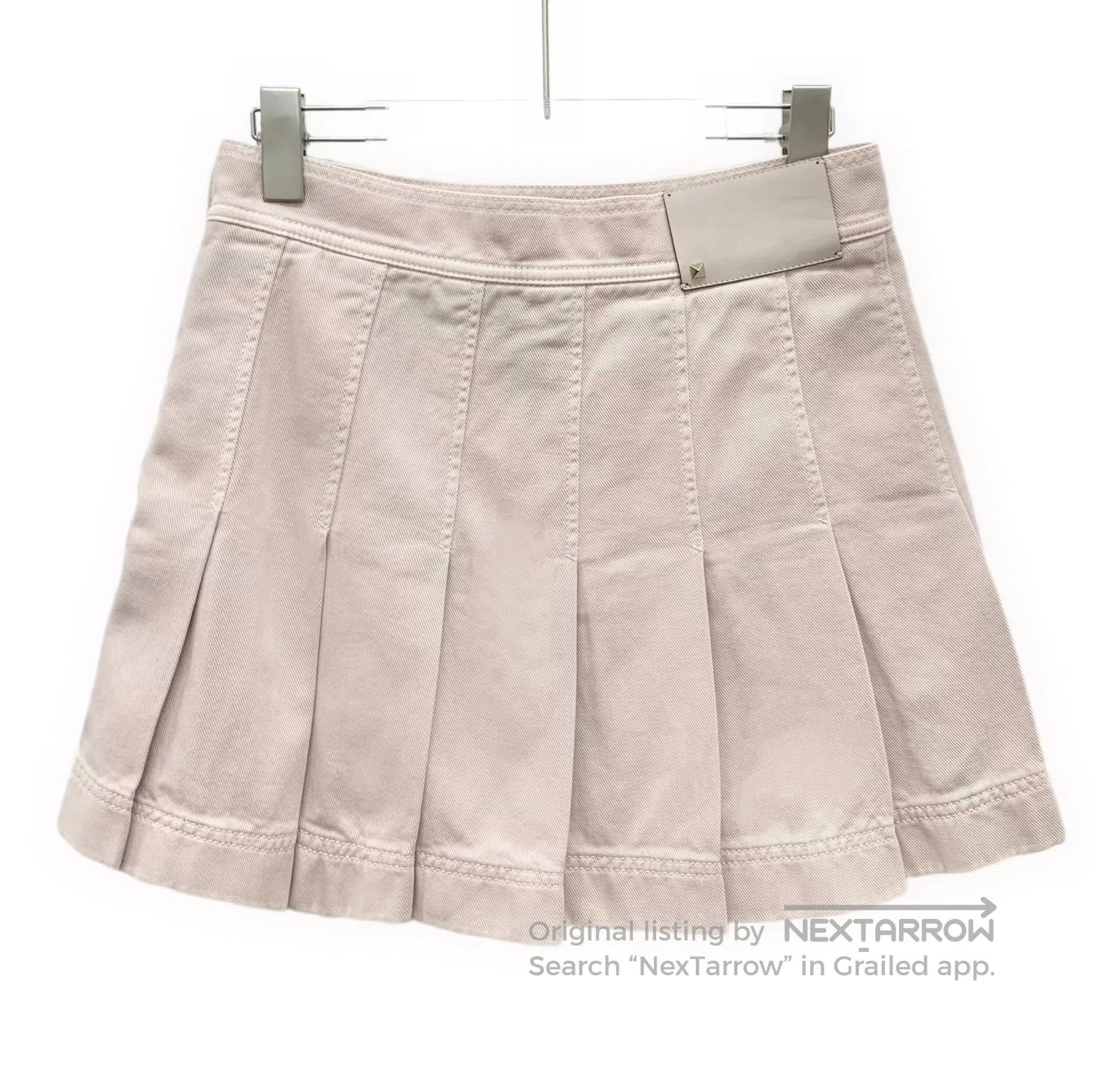 Valentino Valentino size L Light pink cotton casual pleated half ski Size 39" - 2 Thumbnail