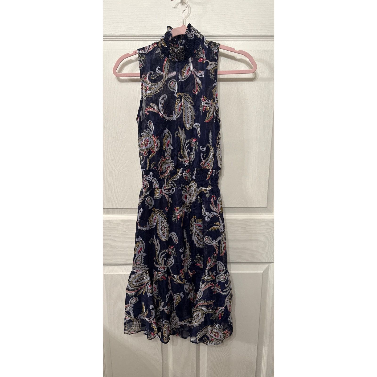 Nanette Lepore Nanette Lepore Chiffon Mock Neck Metallic Paisley Dress,2 Size XS / US 0-2 / IT 36-38 - 1 Thumbnail