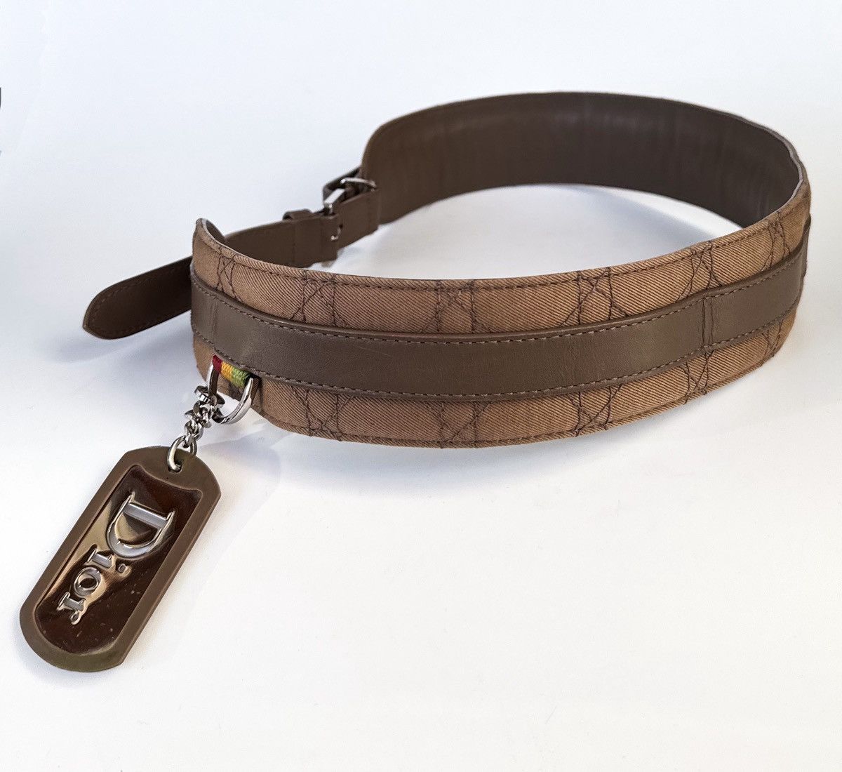 Dior Christian Dior khaki olive brown belt quilted Cannage Size ONE SIZE - 16 Thumbnail
