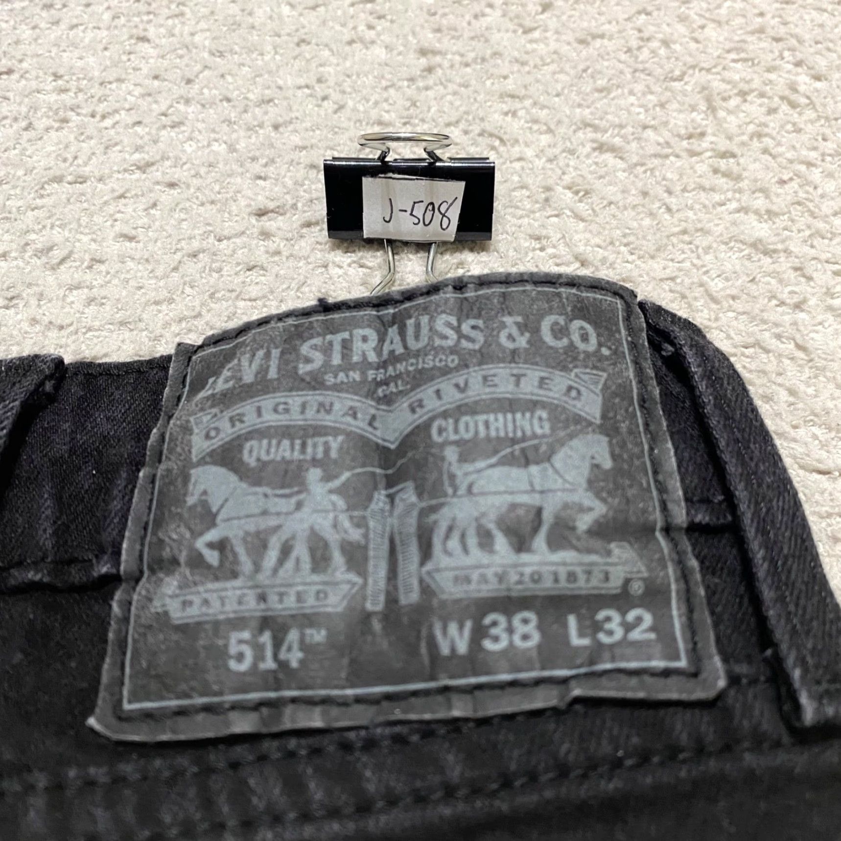 Levi's Levi's 514 Jeans Mens Regular Straight Dark Wash Black Denim Mid Rise 38x30 5-Pocket Levi's Brand/N/A Size US 38 / EU 54 - 3 Thumbnail