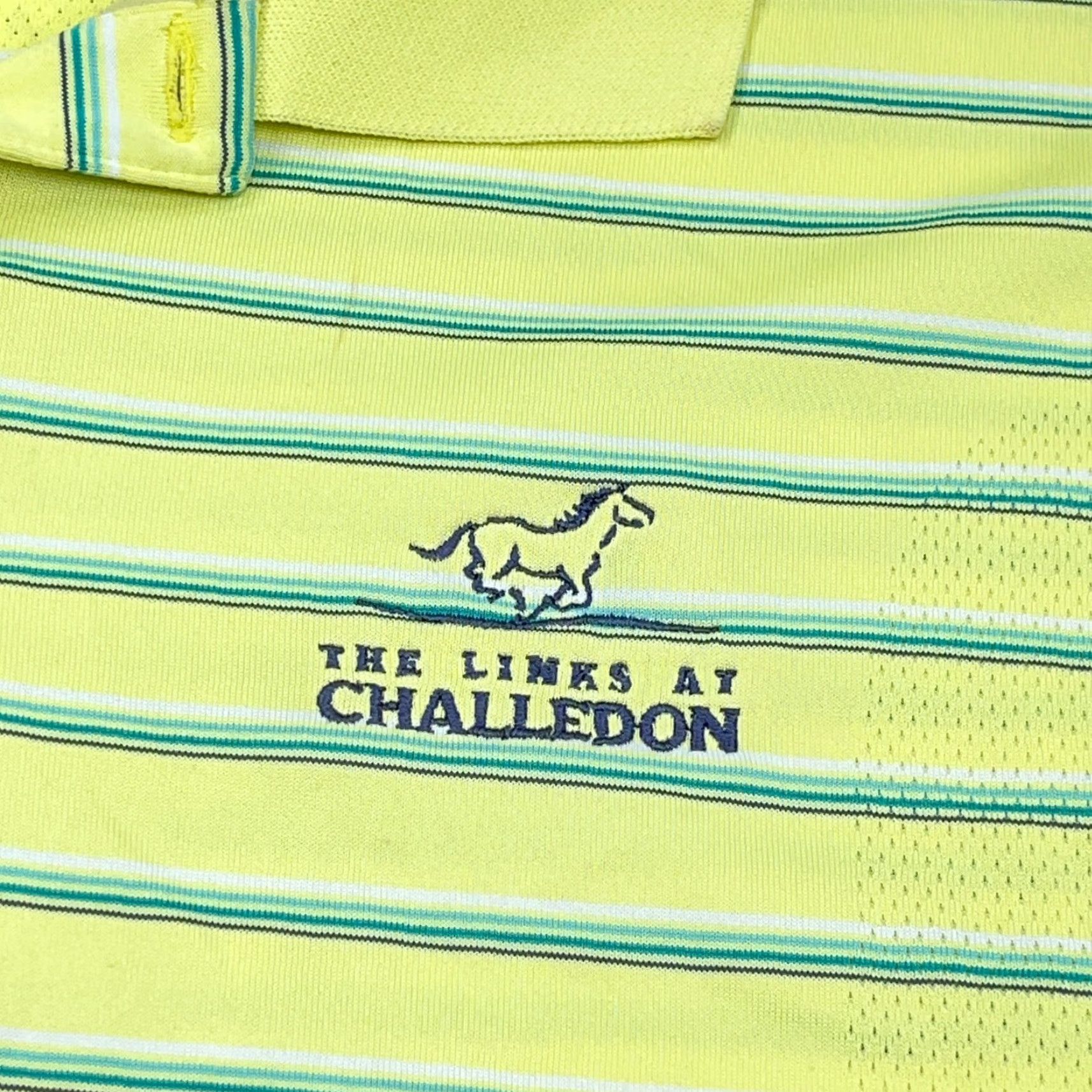 Nike Nike Polo Shirt Men XL Yellow Striped Dri-Fit Performance The Links Challedon Size US XL / EU 56 / 4 - 3 Thumbnail