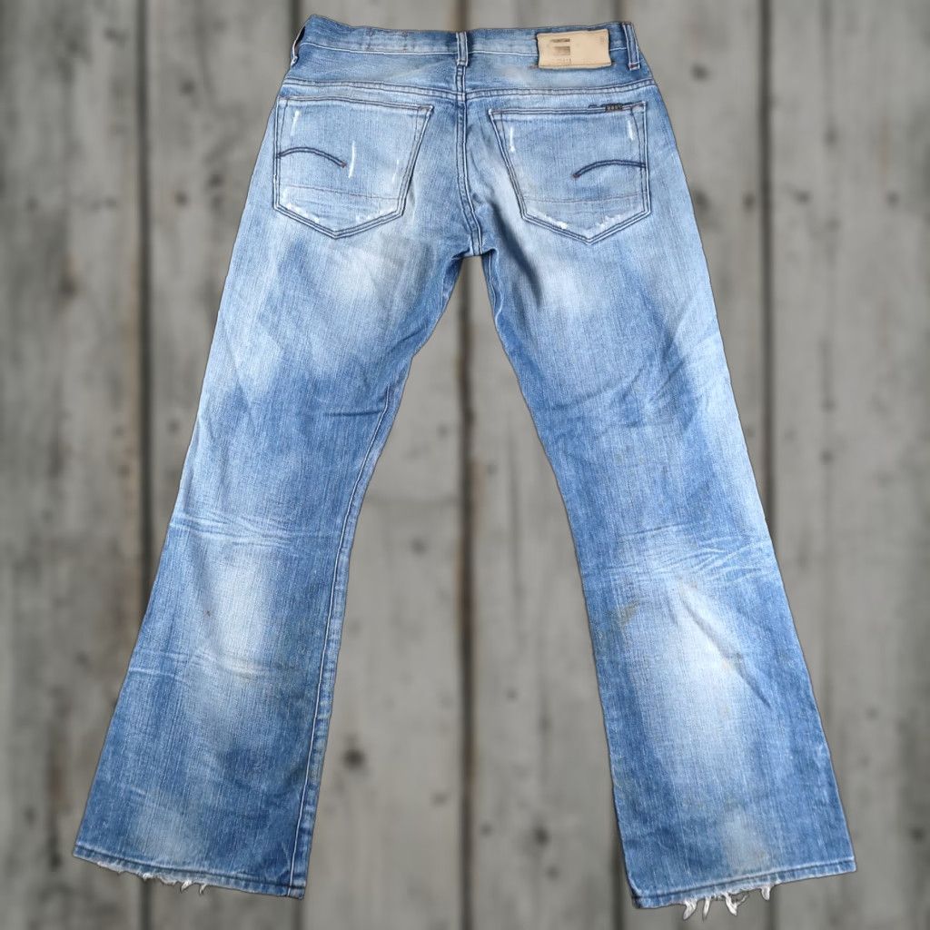 G-Star G-Star Raw Denim Jeans Men's Blue Size 33x30 Bootcut Denim 100% Cotton Button Fly Italy Regular Stretch Jeans Mens Bootscut blue wash 5-Pocket Size US 33 - 1 Thumbnail