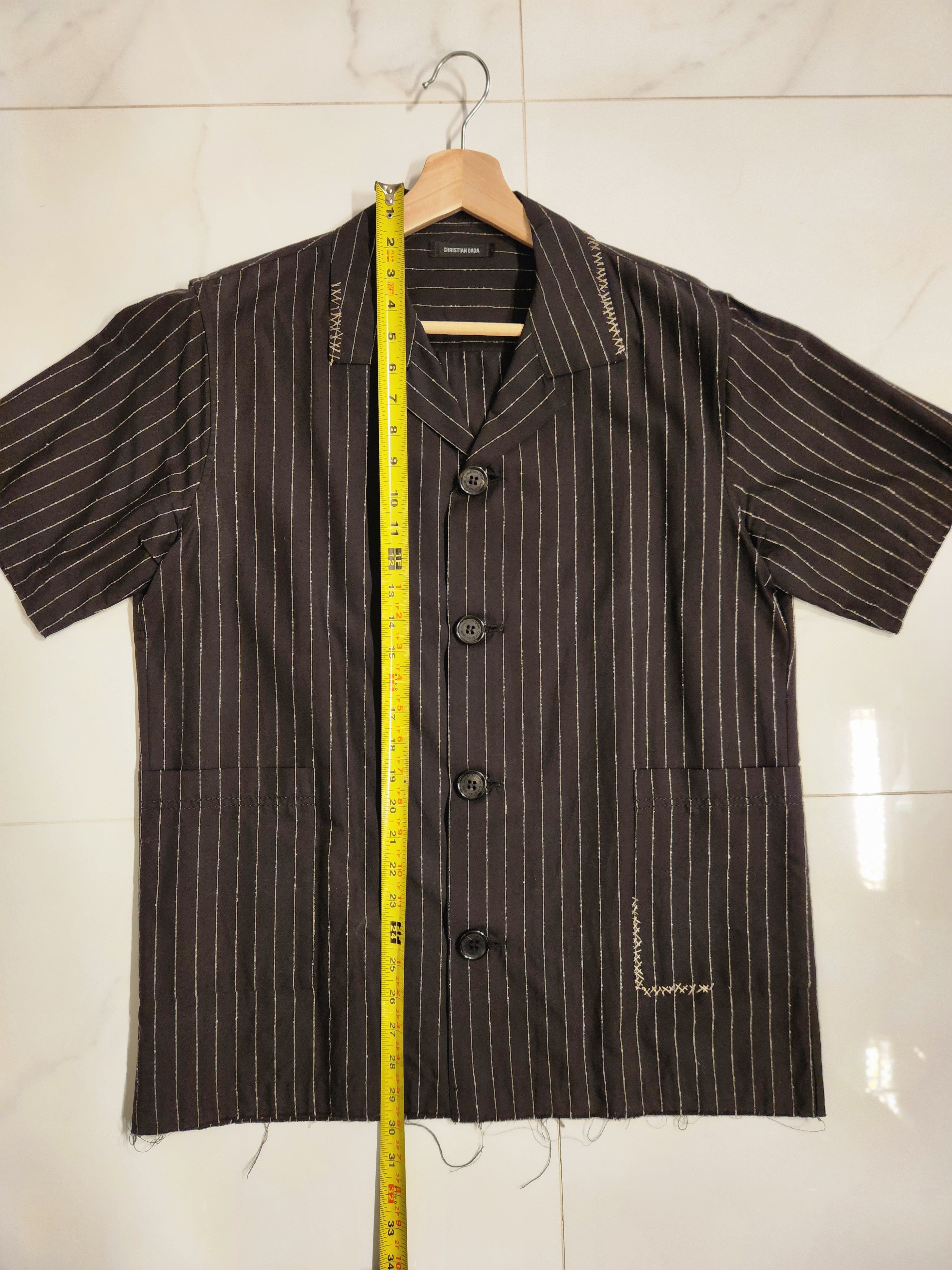 Christian Dada Avant Garde Contrast Stitch Striped Camp Collar Shirt Size US L / EU 52-54 / 3 - 9 Thumbnail