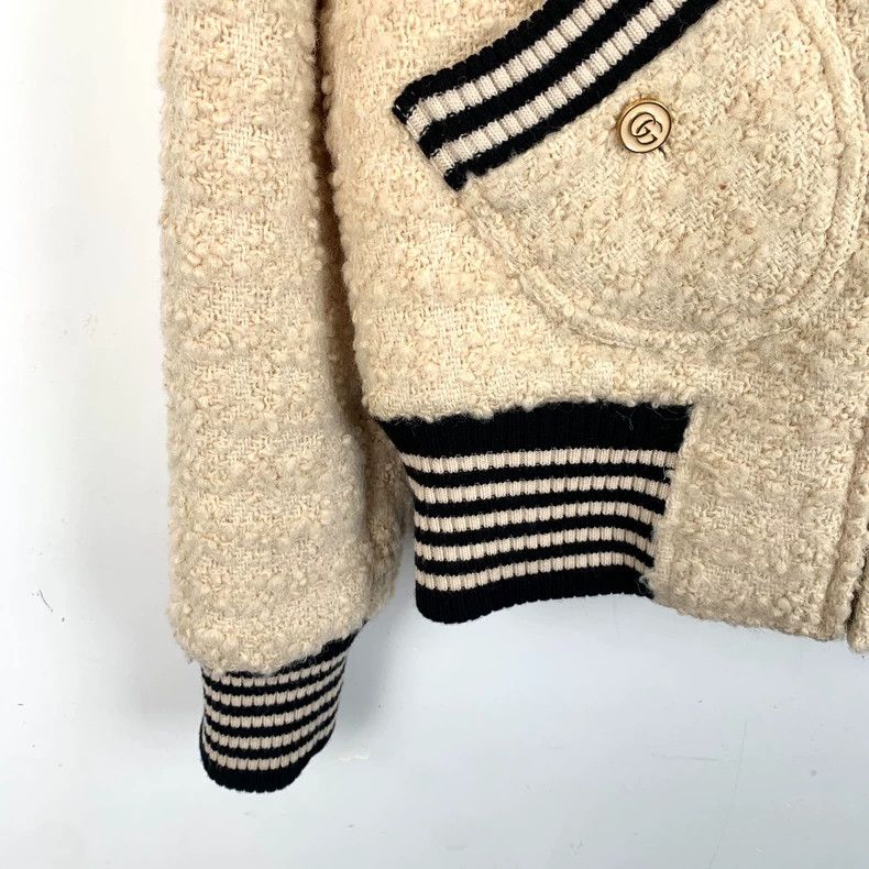Gucci Gucci Beige gold buckle hooded drawstring zipper wool woven Size US XS / EU 42 / 0 - 4 Thumbnail