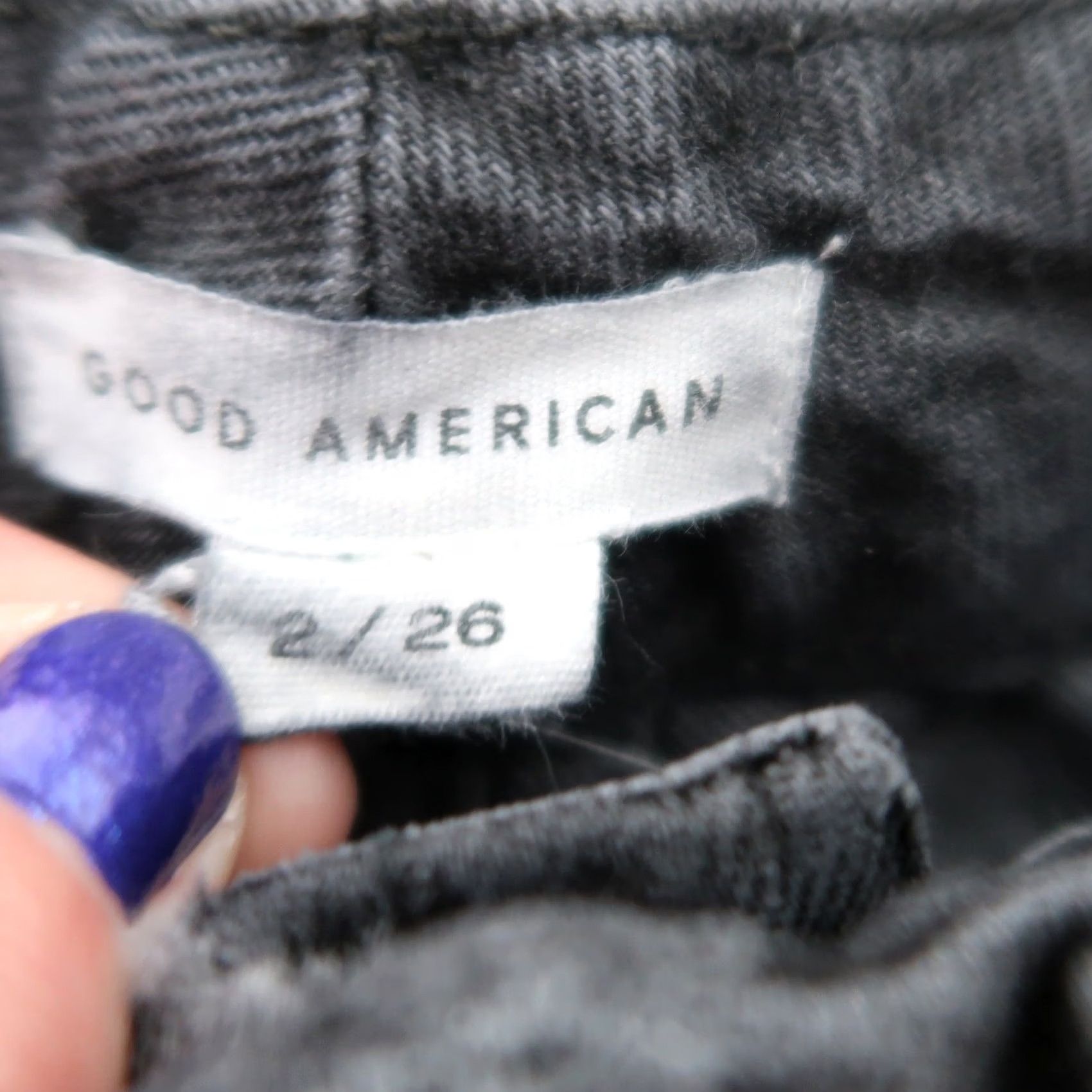 Good American Good American Black High Rise Straight Leg Denim Jeans 2 Women Regular 26in Inseam 26in Cotton 100% Vintage Size 26" / US 2 / IT 38 - 4 Thumbnail