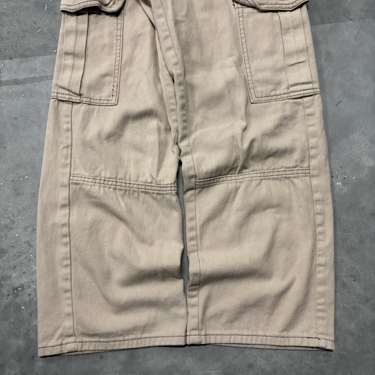 Japanese Brand × Vintage Crazy Vintage Y2K/2000s Baggy Tan Skater Streetwear Cargo Pants! Size 27" / US 4 / IT 40 - 4 Thumbnail