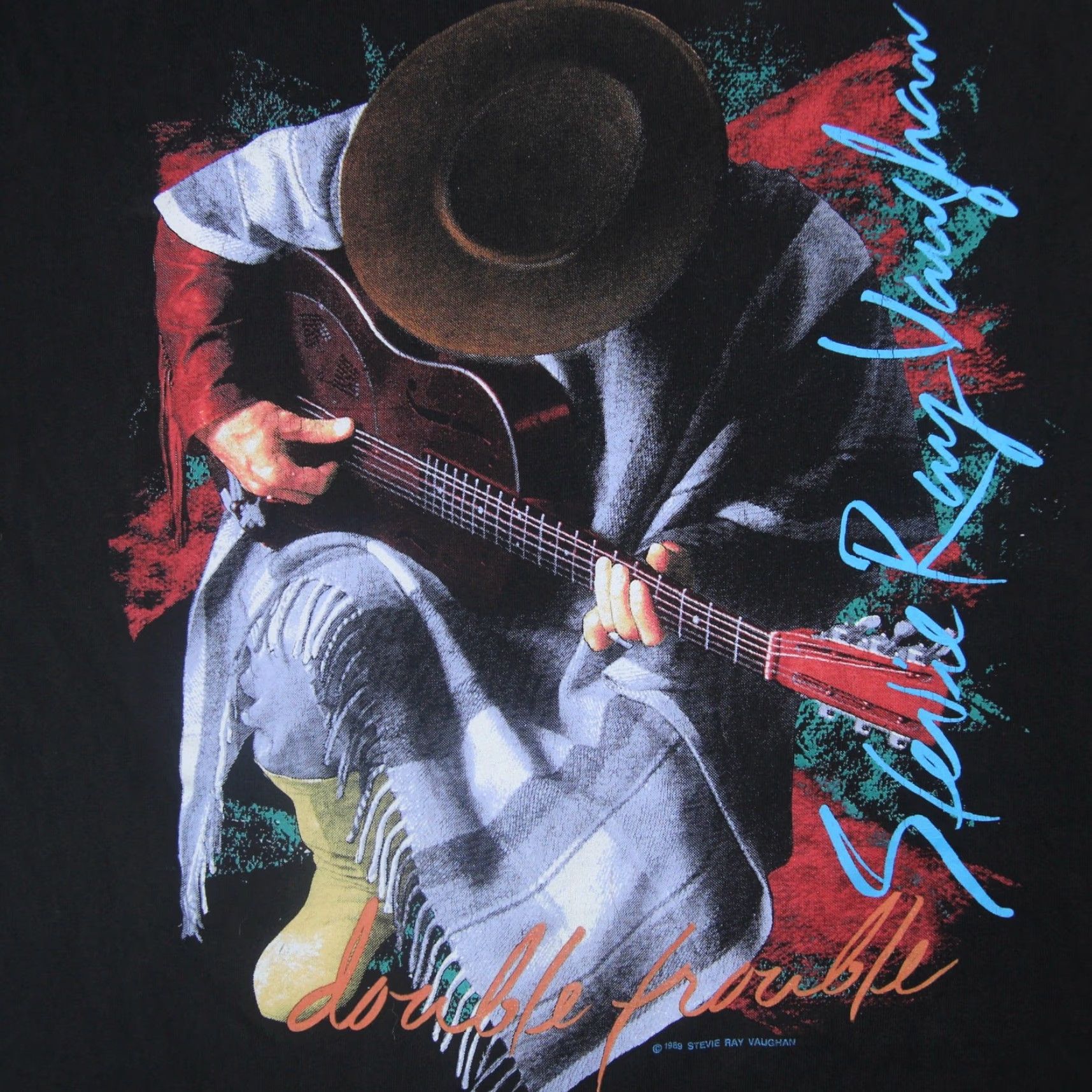 Vintage VINTAGE Stevie Ray Vaughan Double Trouble Graphic T shirt XL Men Black 1989 Shirt Mens Size US XL / EU 56 / 4 - 3 Thumbnail