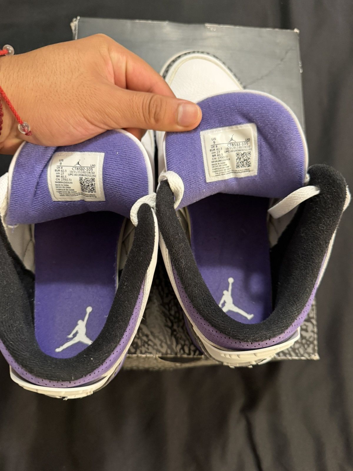 Jordan Brand Air Jordan 3 Retro Dark Iris Size US 9 / EU 42 - 6 Thumbnail