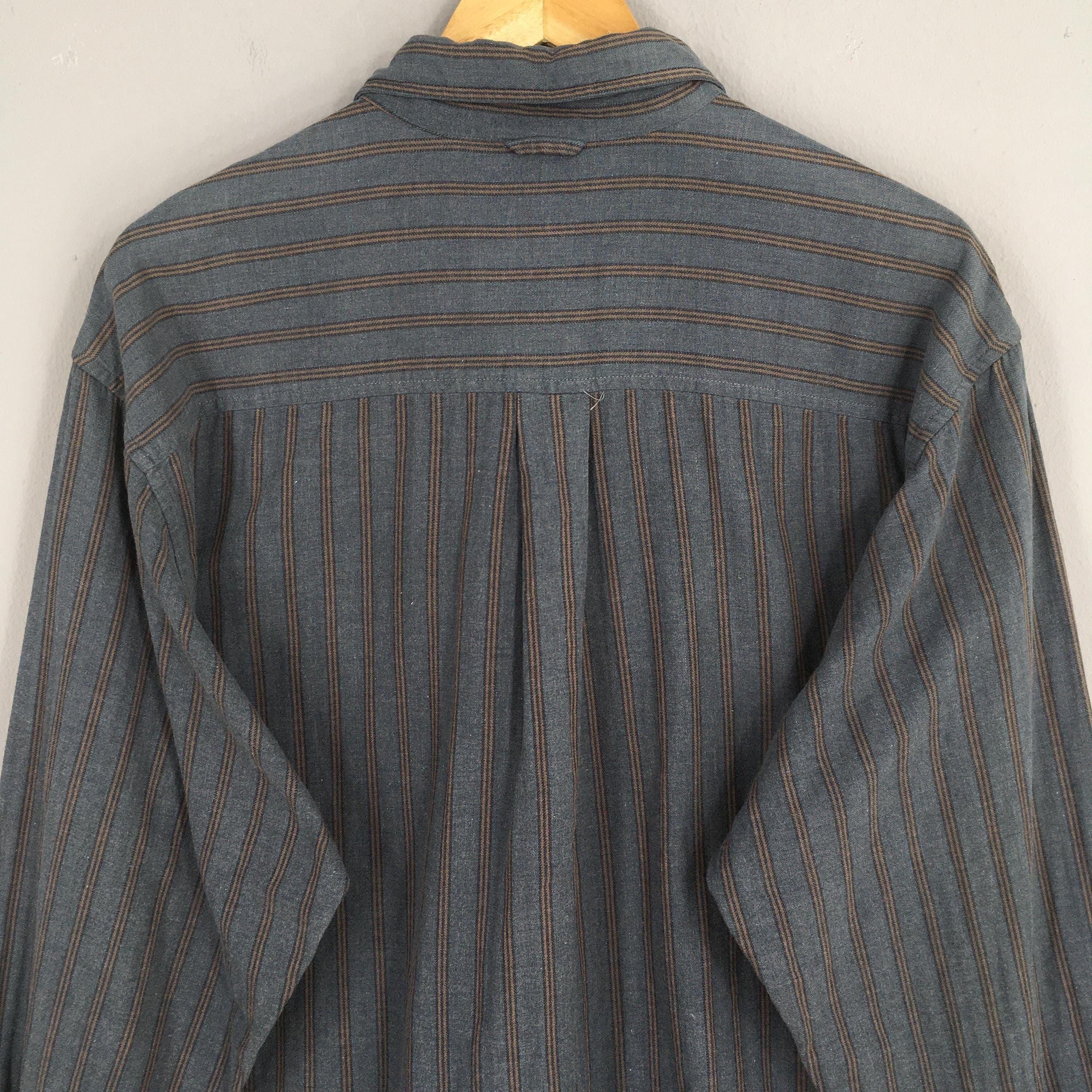 Flannel × Timberland Timberland Weathergear White Striped Blue Shirt Medium Size US M / EU 48-50 / 2 - 7 Thumbnail