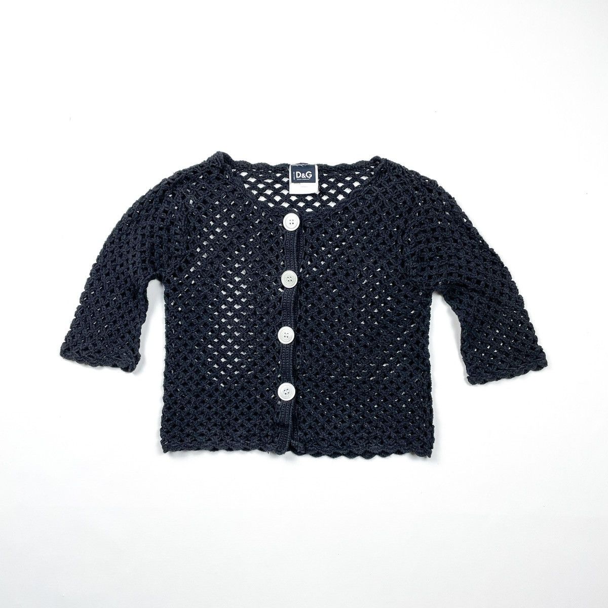 Dolce&Gabbana Vintage y2k Fishnet Crop Top Knit Sweater