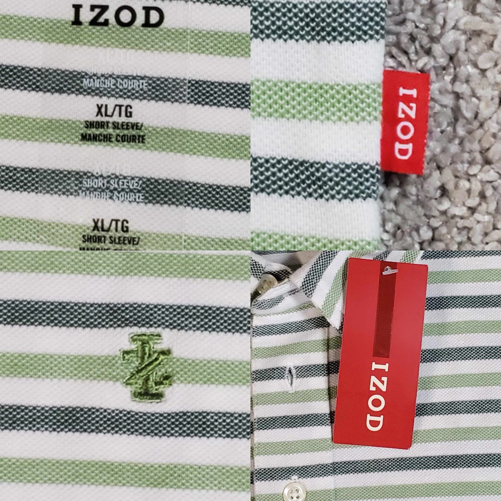 Izod IZOD Newport Oxford Polo Shirt Multicolor Striped Short Sleeve 100% Cotton Mens XL NWT MSRP 5 Size US XL / EU 56 / 4 - 8 Thumbnail