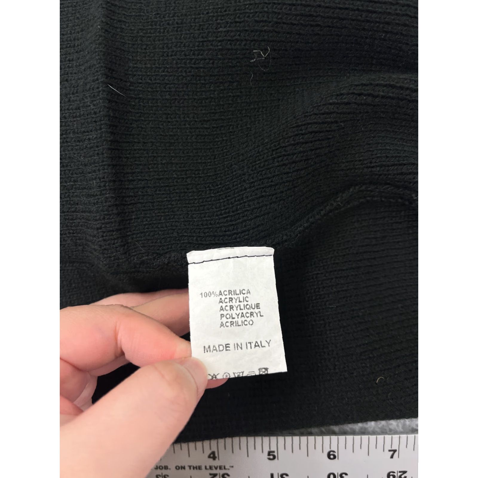 Vintage Pyramid Beanie Toque Adult One Size Black Knit Acrylic Made Italy Size ONE SIZE - 6 Thumbnail