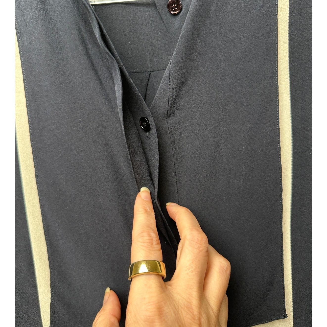 Stella McCartney Stella McCartney Blouse Black/Taupe Womens US L 100% Silk Size L / US 10 / IT 46 - 8 Thumbnail