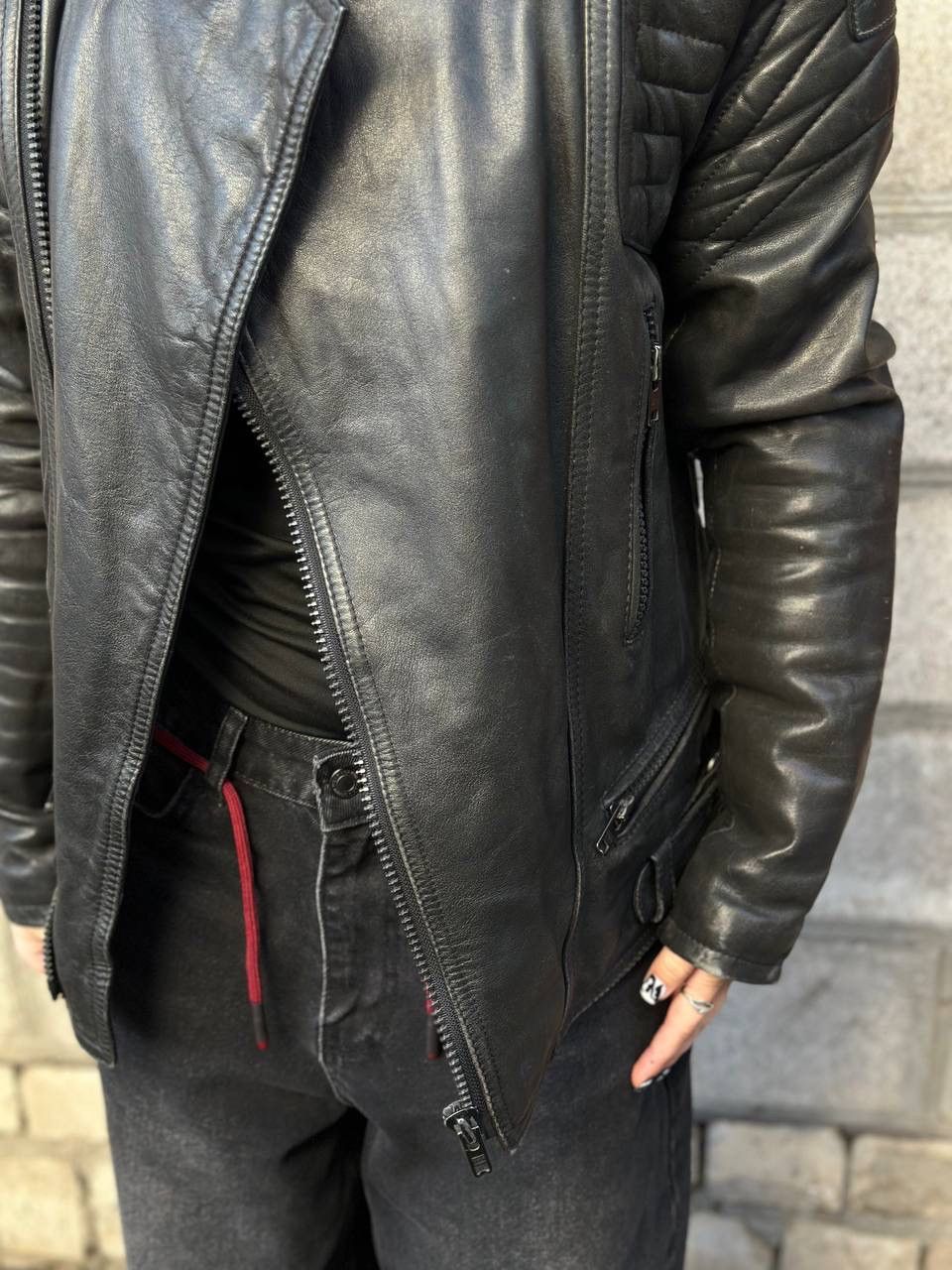 Genuine Leather VTG Moto Leather Jacket Size M Y2K Western 00s USA Hype Tren Size US L / EU 52-54 / 3 - 6 Thumbnail