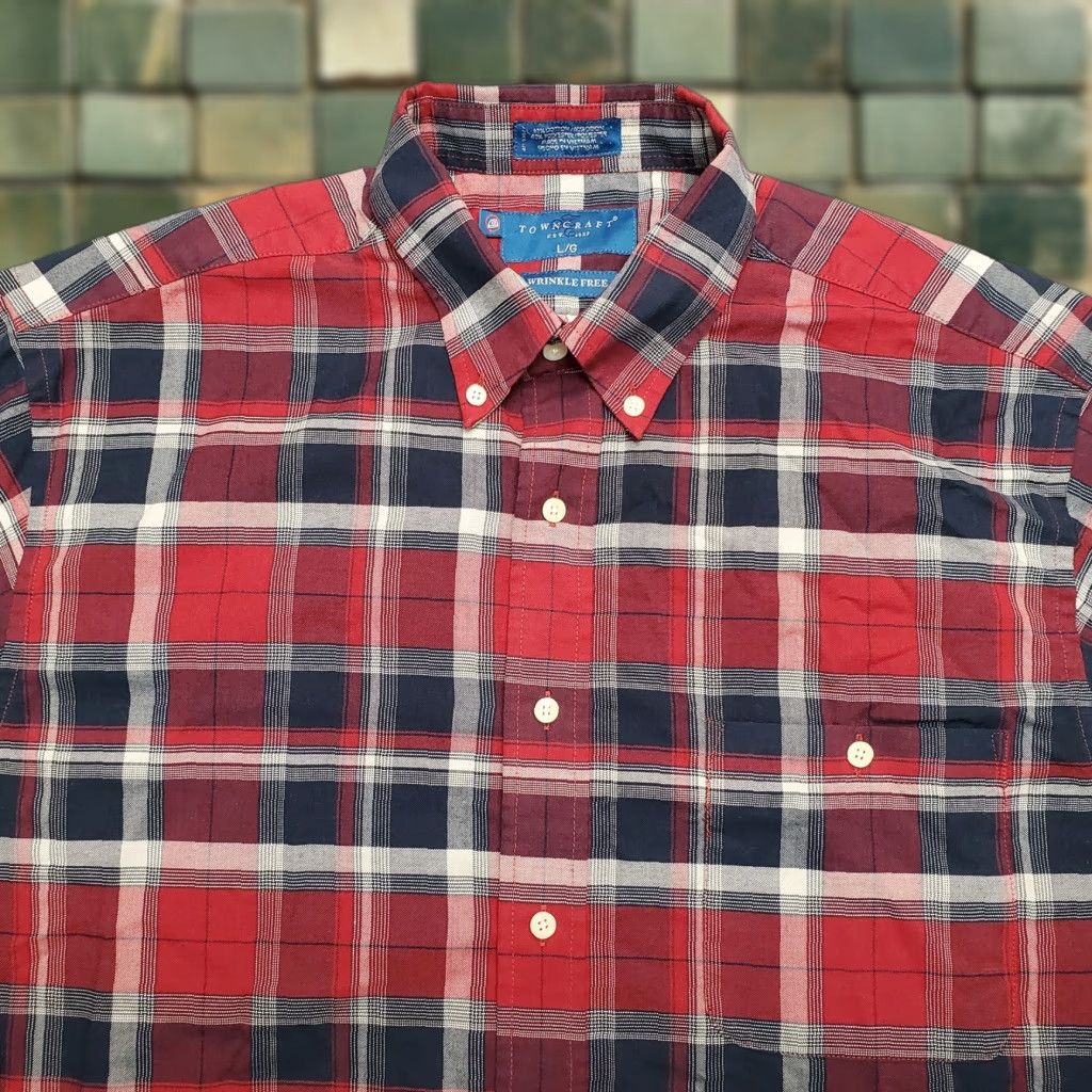 Etro VINTAGE Towncraft Shirt Men L Red Plaid Button-Down Long Sleeve Casual Size US L / EU 52-54 / 3 - 1 Thumbnail