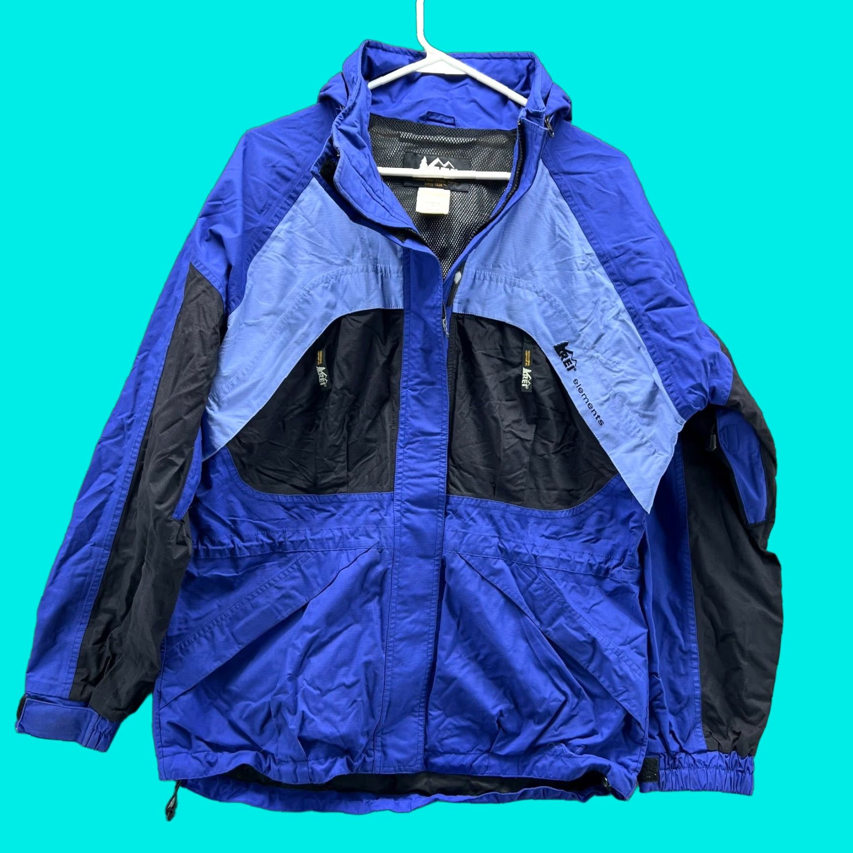 Vintage VINTAGE REI Jacket Women M Blue Black Full Zip Hooded Nylon Snowboarding Ski Windbreaker X-Sale Ladies Winter Fall Spring Womens Size M / US 6-8 / IT 42-44 - 1 Thumbnail