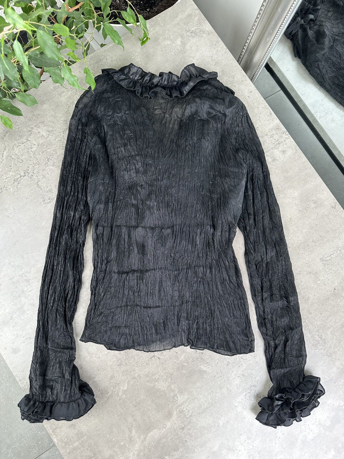 Japanese Brand Vintage Mesh Blouse With Ruffles Size S / US 4 / IT 40 - 7 Thumbnail