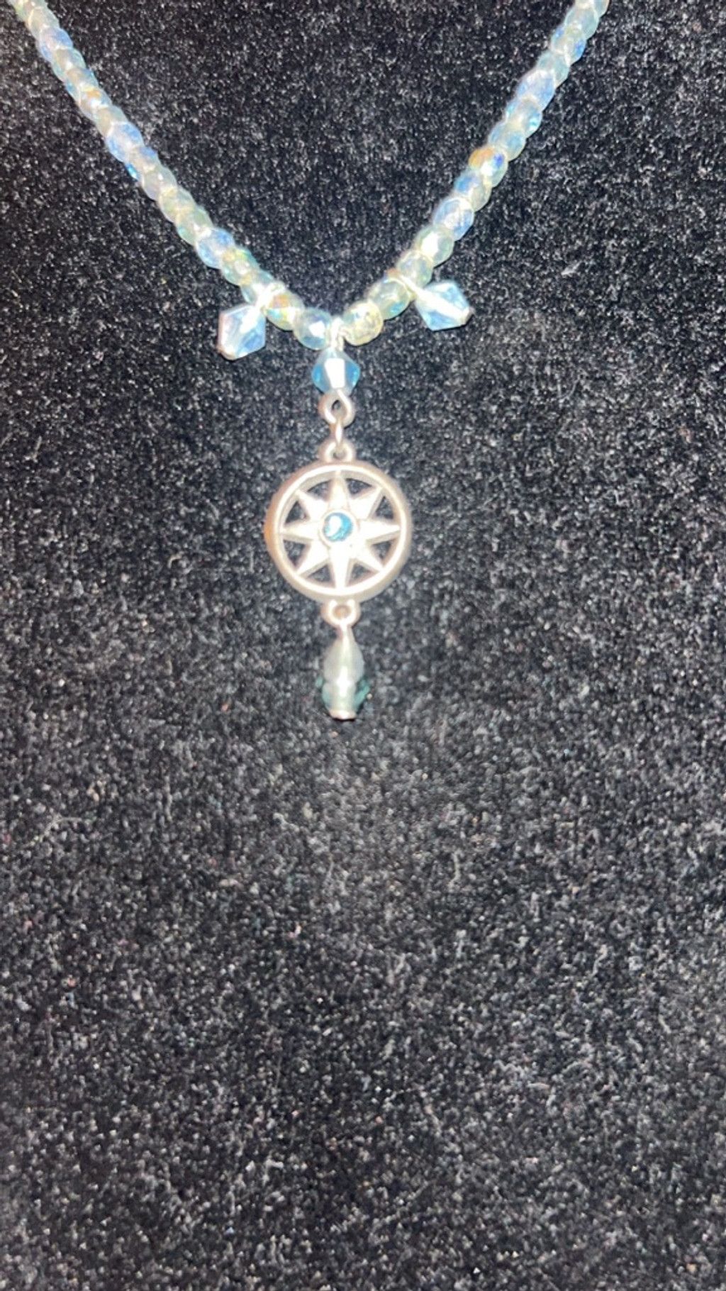 Other Women's Unbranded Beaded Necklace One Size Light Blue Silver Size ONE SIZE - 1 Thumbnail