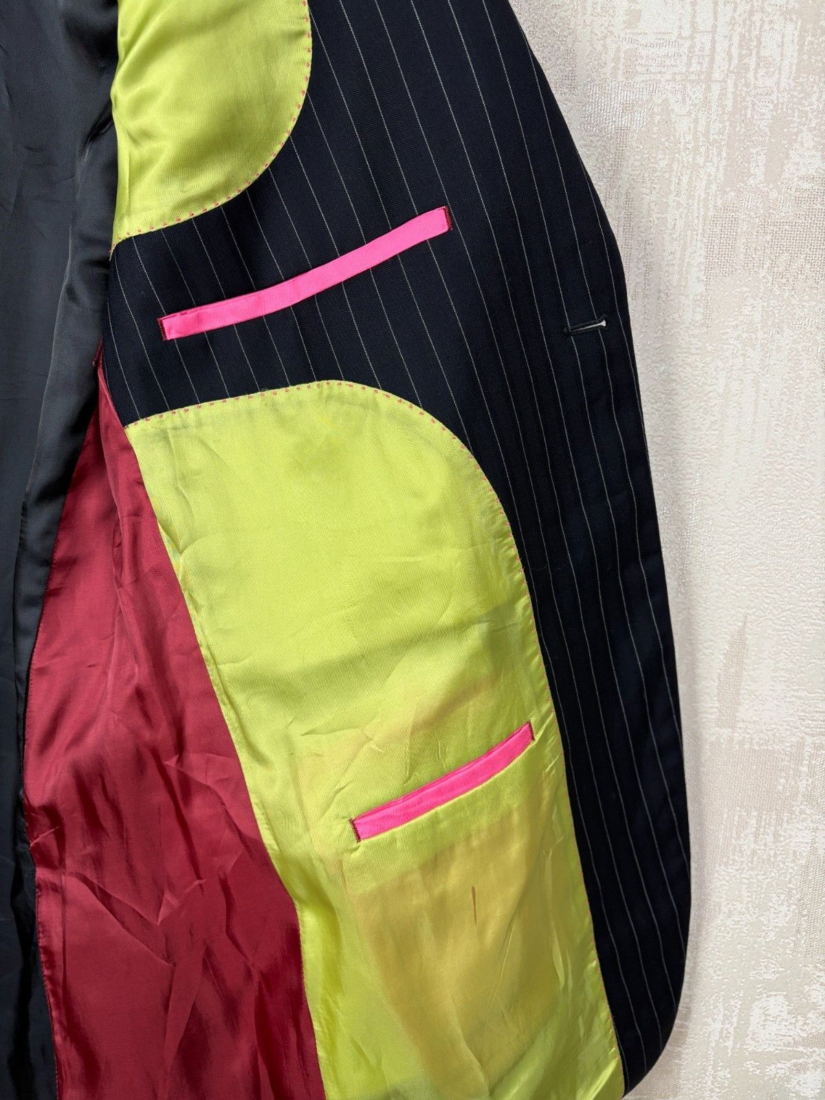 Other UK Holland Esquire Striped Wool Blazer Long UK 40" 112 cm EU 50 Size 40L - 17 Thumbnail