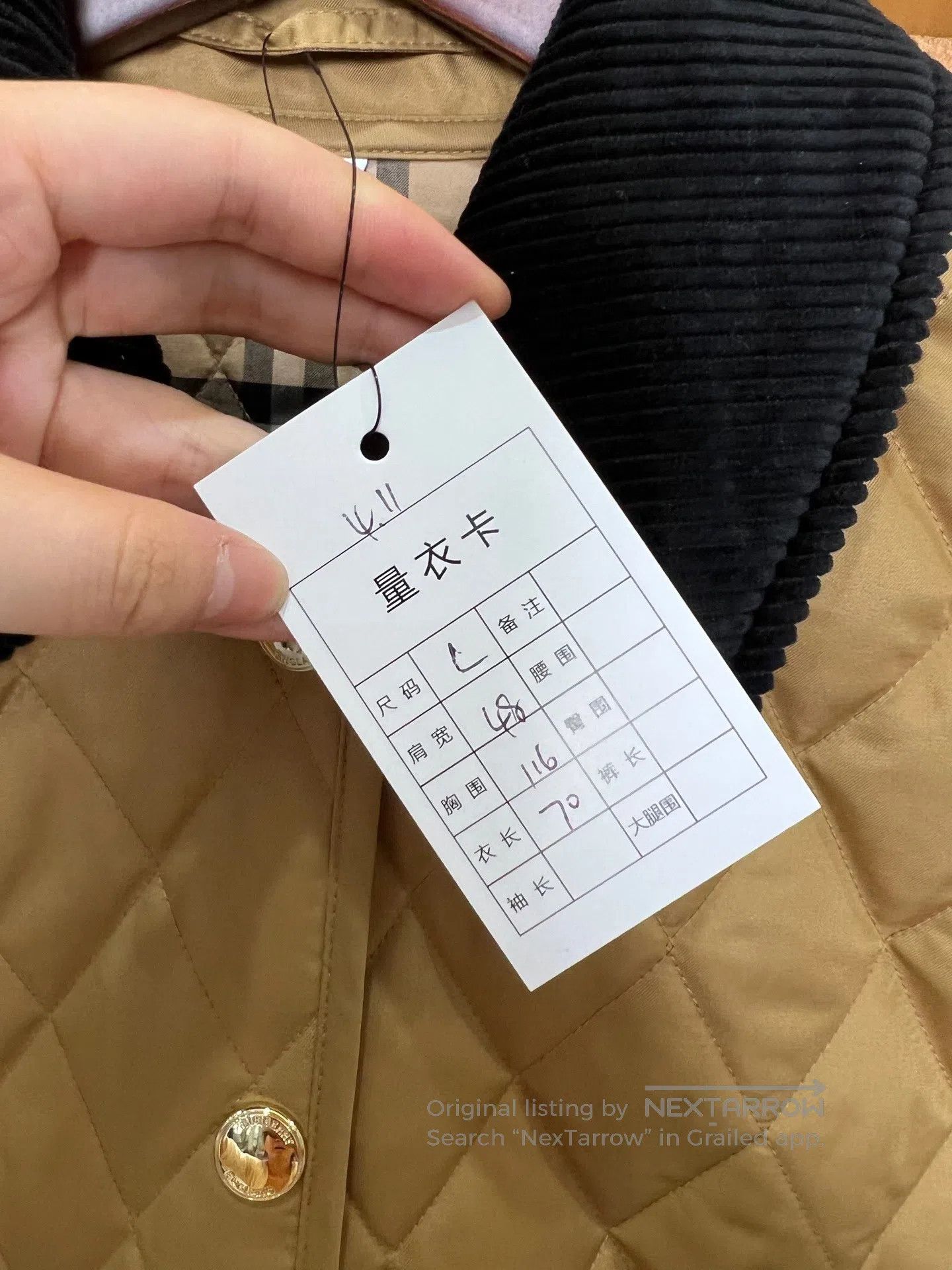 Burberry Burberry Khaki Diamond Quilted Padded Jacket| Size L / US 10 / IT 46 - 6 Thumbnail
