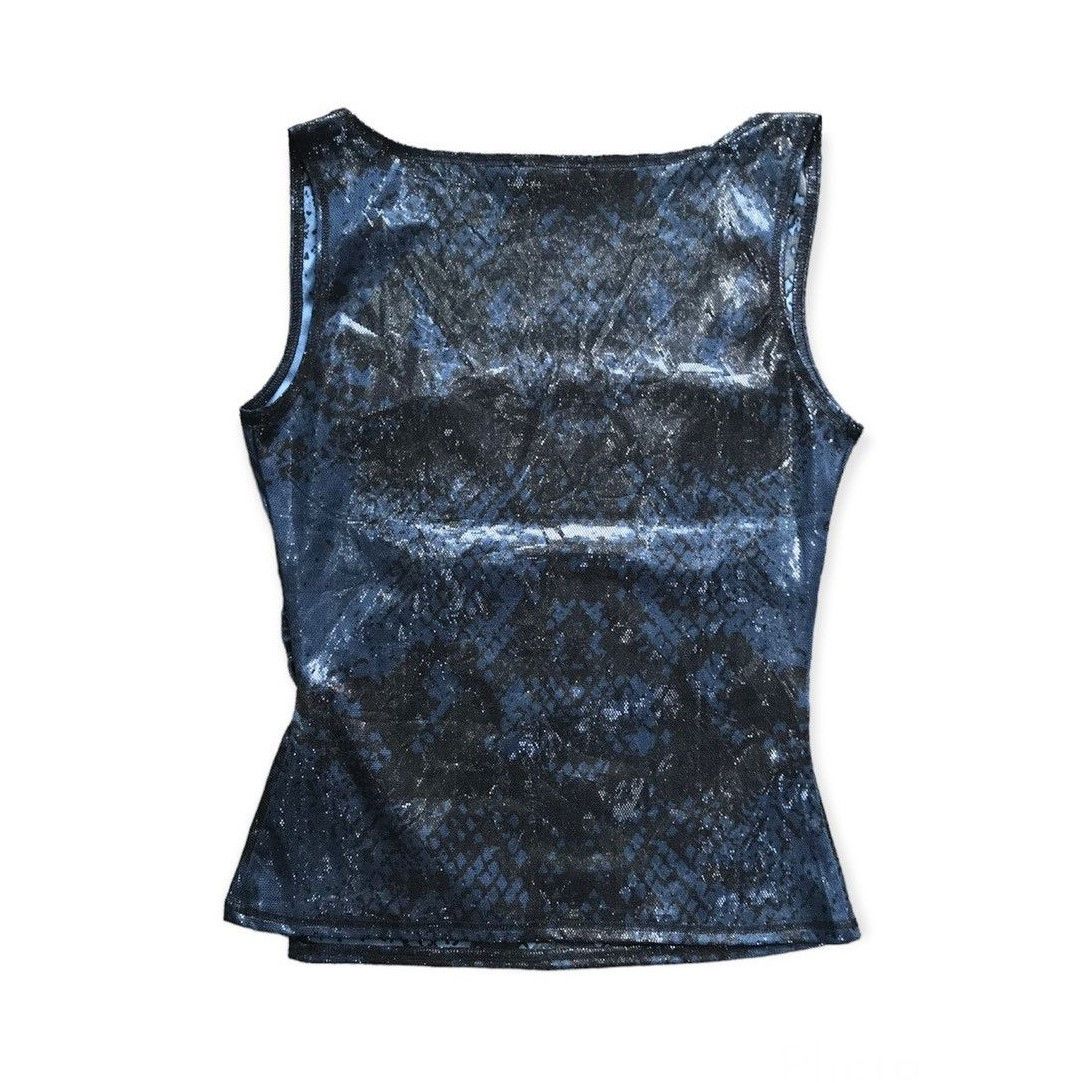Vintage Kookai Womens Sleeveless Shiny Metallic Stretchy Tank Top Size S / US 4 / IT 40 - 3 Thumbnail