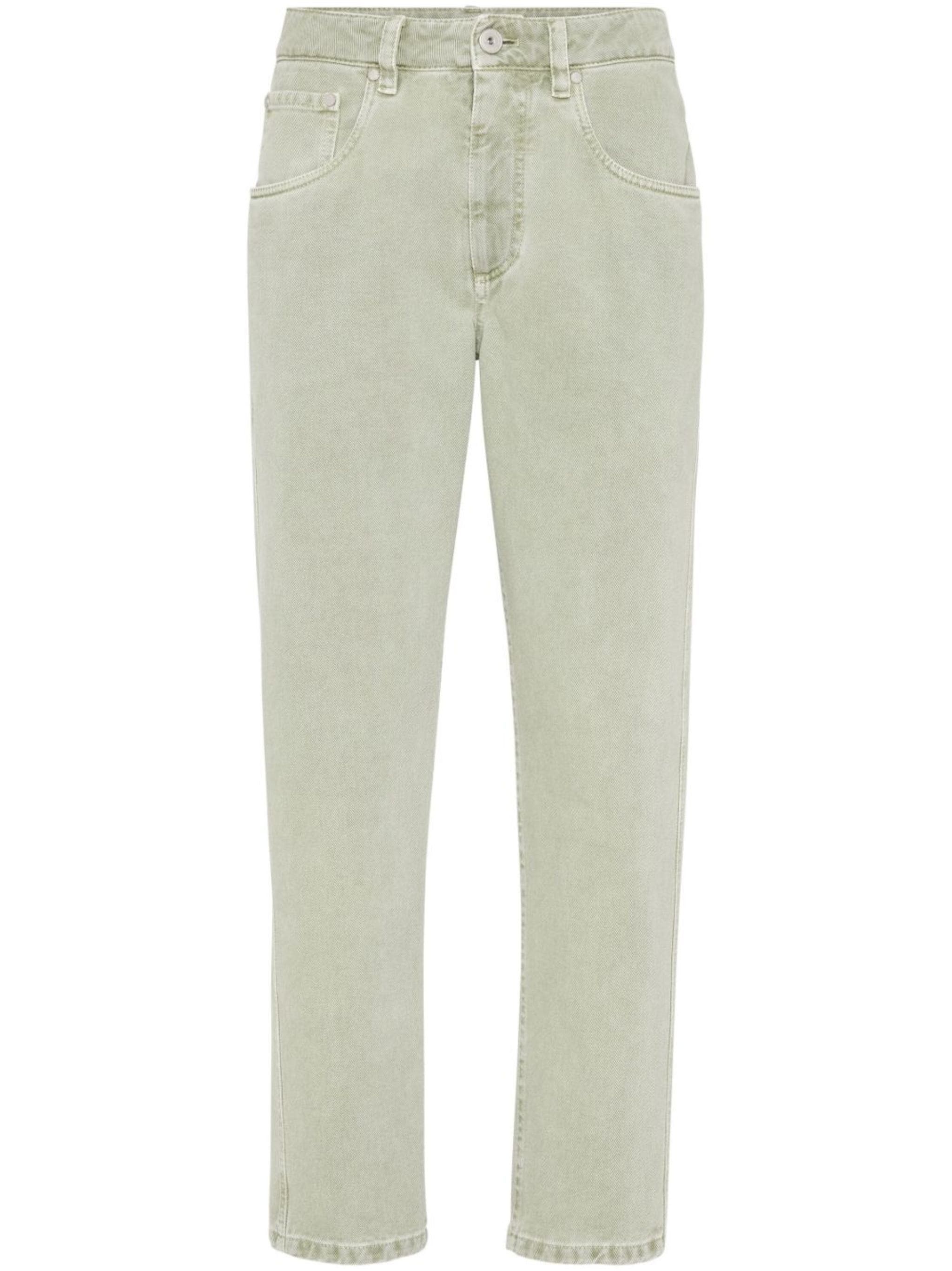 Brunello Cucinelli o1w1db10825 Woman Dyed Pants in Light Pastel Green Size 30" / US 8 / IT 44 - 4 Thumbnail